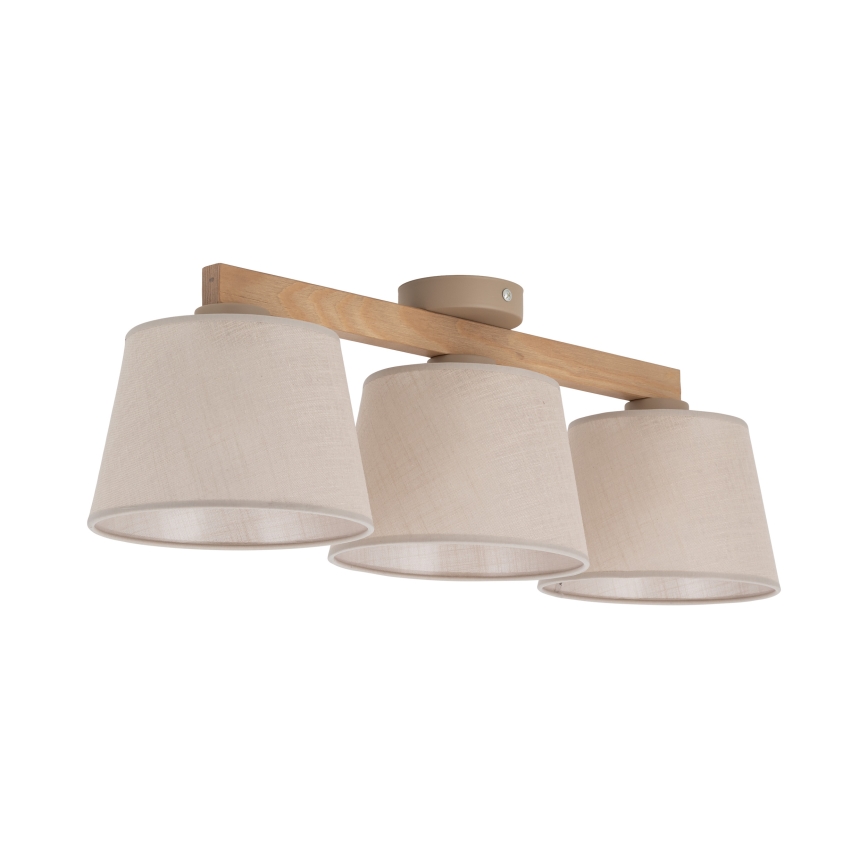 BRILAGI - LED-Aufbau-Deckenleuchte LATTE SABIA 3xE27/15W/230V Kiefer/Beige