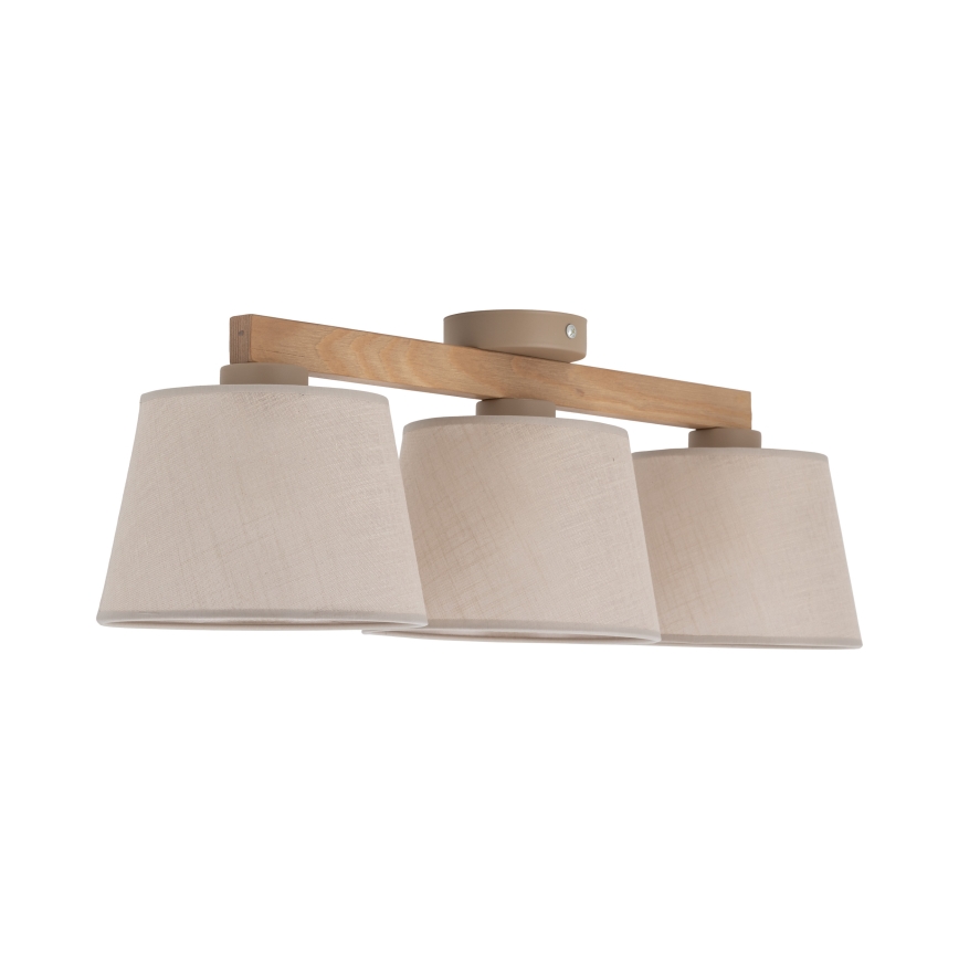 BRILAGI - LED-Aufbau-Deckenleuchte LATTE SABIA 3xE27/15W/230V Kiefer/Beige