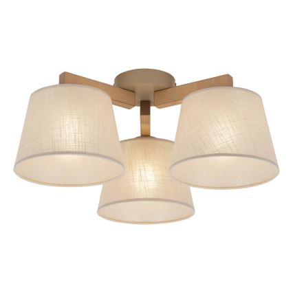 BRILAGI - LED-Aufbau-Deckenleuchte LATTE SABIA 3xE27/15W/230V Kiefer/beige