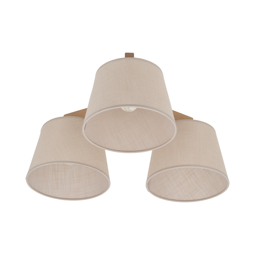 BRILAGI - LED-Aufbau-Deckenleuchte LATTE SABIA 3xE27/15W/230V Kiefer/beige