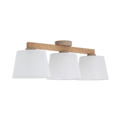 BRILAGI - LED-Aufbau-Deckenleuchte LATTE SABIA 3xE27/15W/230V Kiefer/weiß