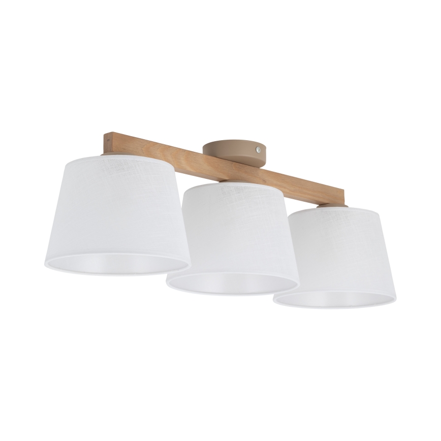 BRILAGI - LED-Aufbau-Deckenleuchte LATTE SABIA 3xE27/15W/230V Kiefer/weiß