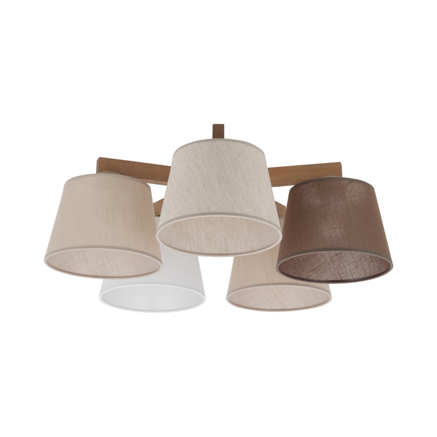 BRILAGI - LED-Aufbau-Deckenleuchte LATTE SABIA 5xE27/15W/230V Kiefer/Mix