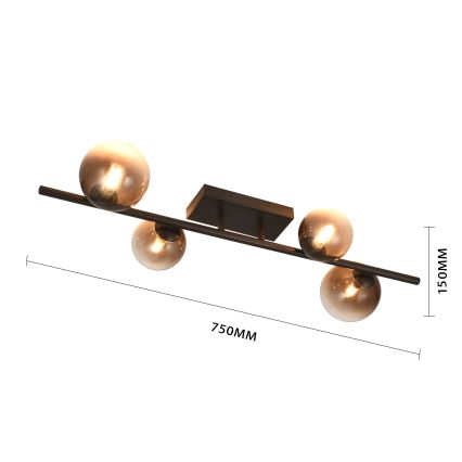 Brilagi - LED-Aufbau-Deckenleuchte MILLA 4xG9/3W/230V braun/rauchbraun