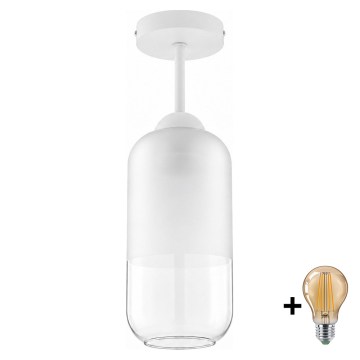 BRILAGI - LED Aufbau-Deckenleuchte RETRO GLASS 1xE27/60W/230V Ø 14 cm weiß