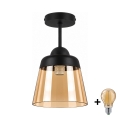 BRILAGI - LED Aufbau-Deckenleuchte RETRO GLASS 1xE27/60W/230V Ø 15,5 cm schwarz/rauchiges Beige