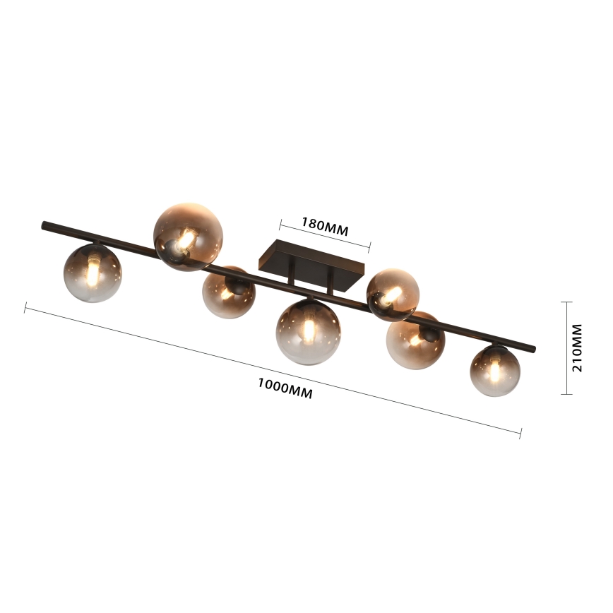 Brilagi - LED-Aufbau-Kronleuchter MILLA 7xG9/3W/230V braun/rauchbraun