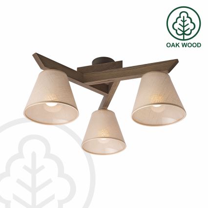 Brilagi - LED Aufgesetzte Deckenleuchte ANTHONY 3xE14/40W/230V Eiche/Nussbaum/Beige