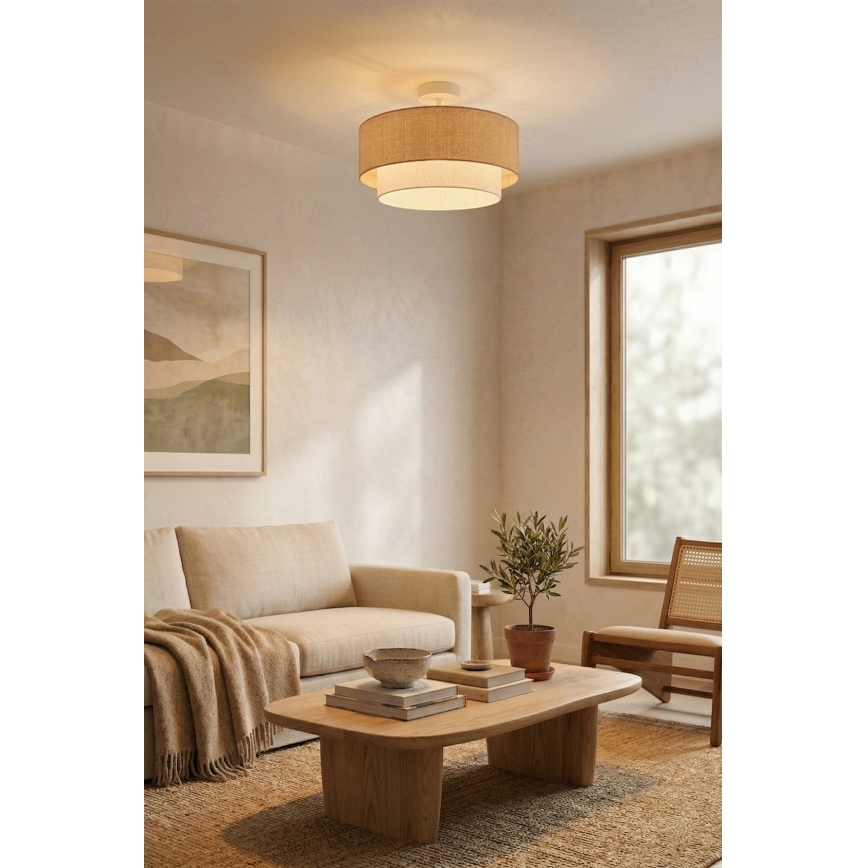 Brilagi - LED-Aufbauleuchte BOHO ECO 1xE27/10W/230V Ø 40 cm beige/creme