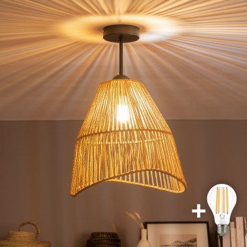 Brilagi - LED-Aufbauleuchte CERIA BOHO 1xE27/60W/230V Ø 30 cm schwarz/braun