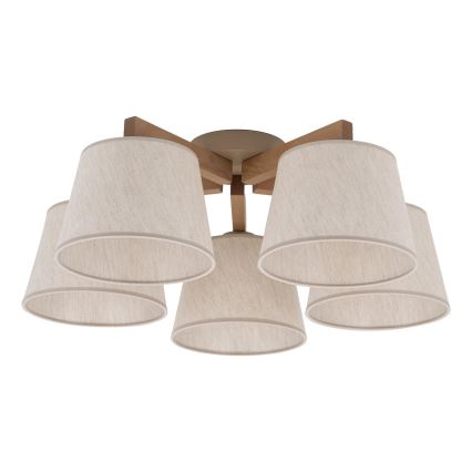 BRILAGI - LED-Aufbauleuchte LATTE SABIA 5xE27/15W/230V Kiefer/Creme