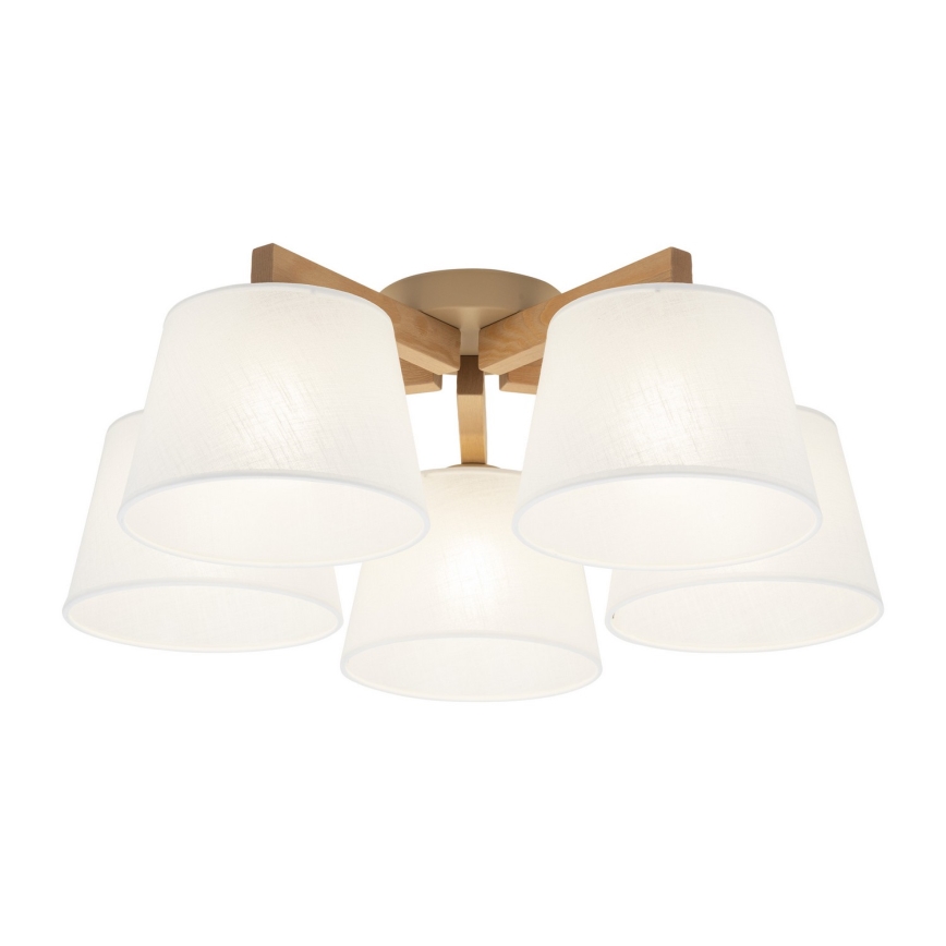 BRILAGI - LED-Aufbauleuchte LATTE SABIA 5xE27/15W/230V Kiefer/weiß