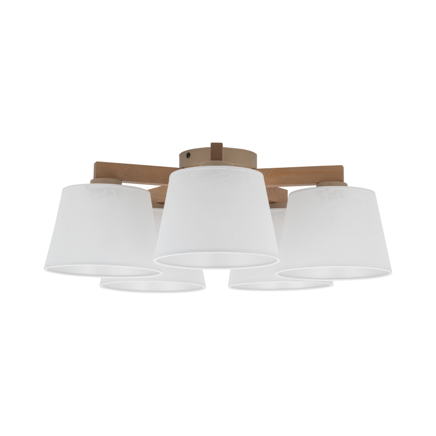 BRILAGI - LED-Aufbauleuchte LATTE SABIA 5xE27/15W/230V Kiefer/weiß