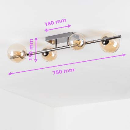 Brilagi - LED-Aufbauleuchte MILLA 4xG9/3W/230V schwarz/chrom/gold