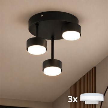 Brilagi - LED-Aufbauleuchte MONO 3xGX53/30W/230V schwarz