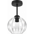 BRILAGI - LED-Aufbauleuchte RETRO GLASS 1xE27/60W/230V Ø 18 cm schwarz/klar