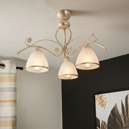 Brilagi - LED Aufgesetzte Deckenleuchte ANTICO 3xE27/60W/230V 3000K weiße Patina