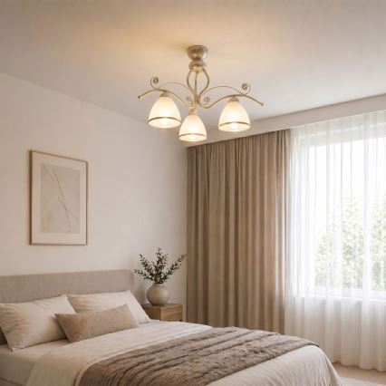 Brilagi - LED Aufgesetzte Deckenleuchte ANTICO 3xE27/60W/230V 3000K weiße Patina