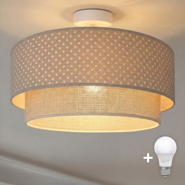 Brilagi-LED Aufgesetzte Deckenleuchte BOHO BOBO 1xE27/60W/230V Ø 40 cm, gepunktet, beige/creme