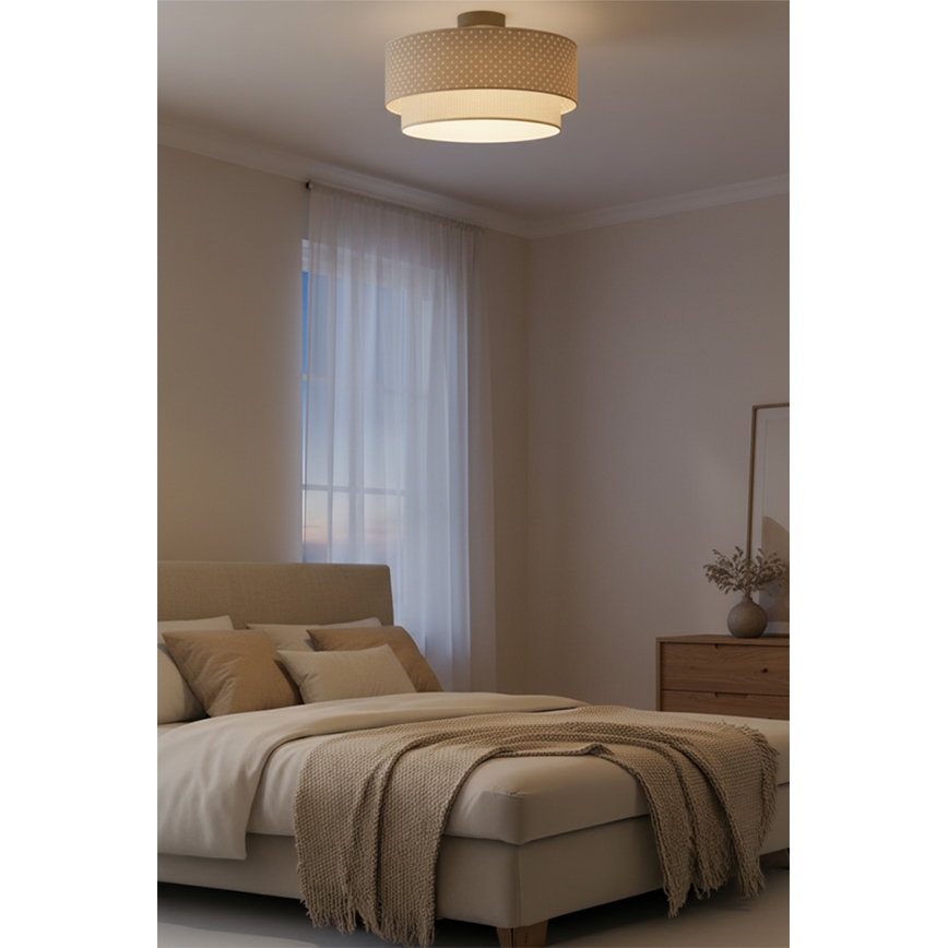 Brilagi-LED Aufgesetzte Deckenleuchte BOHO BOBO 1xE27/60W/230V Ø 40 cm, gepunktet, beige/creme