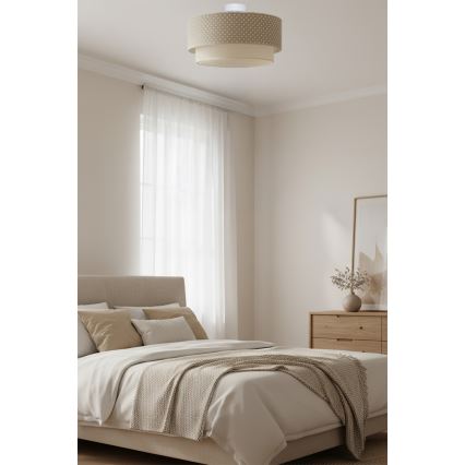 Brilagi-LED Aufgesetzte Deckenleuchte BOHO BOBO 1xE27/60W/230V Ø 40 cm, gepunktet, beige/creme