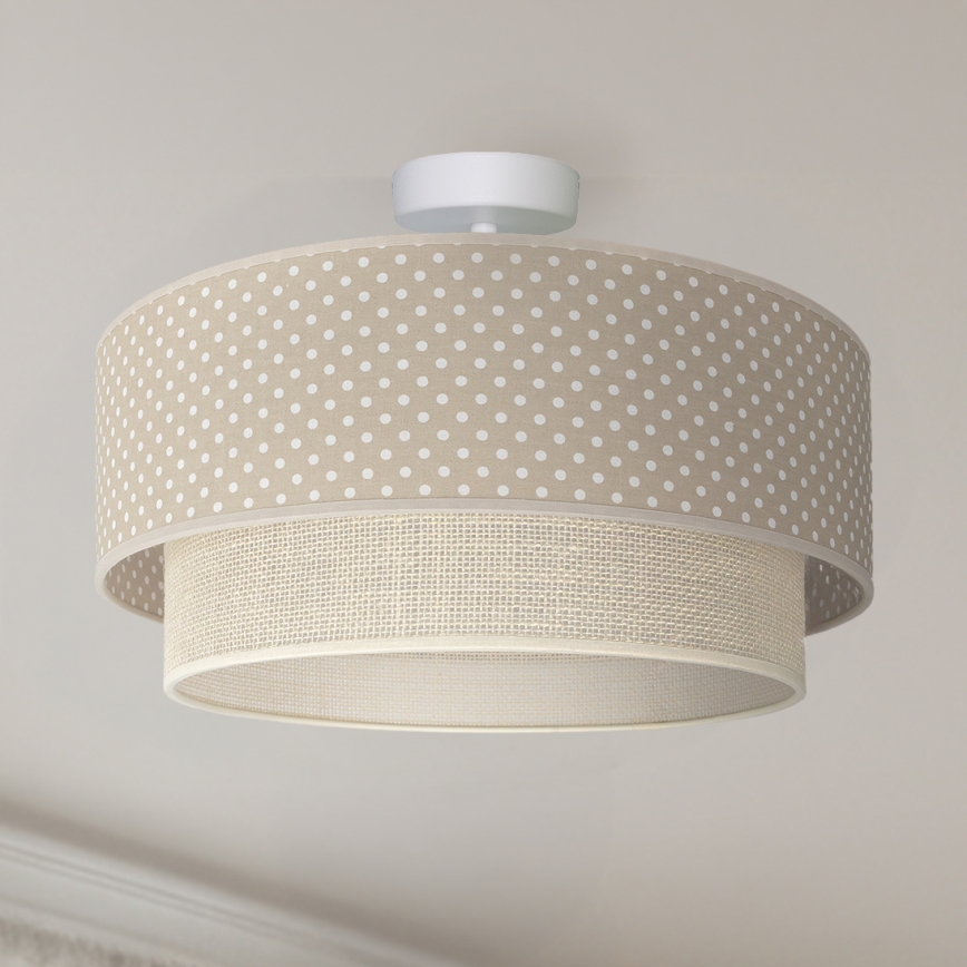 Brilagi-LED Aufgesetzte Deckenleuchte BOHO BOBO 1xE27/60W/230V Ø 40 cm, gepunktet, beige/creme