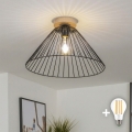 BRILAGI - LED aufgesetzte Deckenleuchte CERIA WIRE 1xE27/40W/230V Ø 45 cm schwarz/Eiche