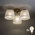 BRILAGI - LED aufgesetzte Deckenleuchte LATTE SABIA 3xE27/15W/230V Kiefer/weiß