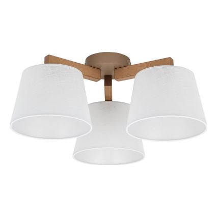 BRILAGI - LED aufgesetzte Deckenleuchte LATTE SABIA 3xE27/15W/230V Kiefer/weiß