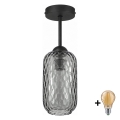 BRILAGI - LED aufgesetzte Deckenleuchte RETRO GLASS 1xE27/60W/230V Ø 14 cm schwarz/rauchgrau