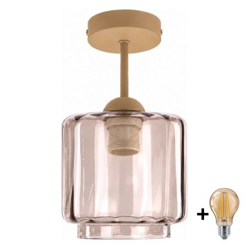 BRILAGI - LED aufgesetzte Deckenleuchte RETRO GLASS 1xE27/60W/230V Ø 15 cm beige/rauchbeige