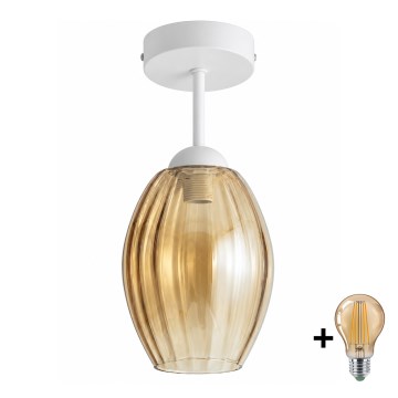 BRILAGI - LED Aufgesetzte Deckenleuchte RETRO GLASS 1xE27/60W/230V Ø 17 cm weiß/rauchbeige