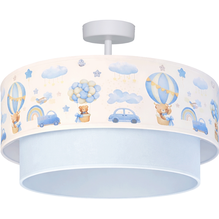 Brilagi - LED Kinder-Deckenleuchte BOBO 1xE27/10W/230V Ø 40 cm creme/blau mit Teddybären