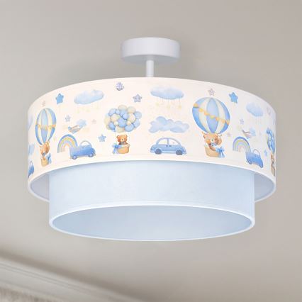Brilagi - LED Kinder-Deckenleuchte BOBO 1xE27/60W/230V Ø 40 cm creme/blau/Teddybären