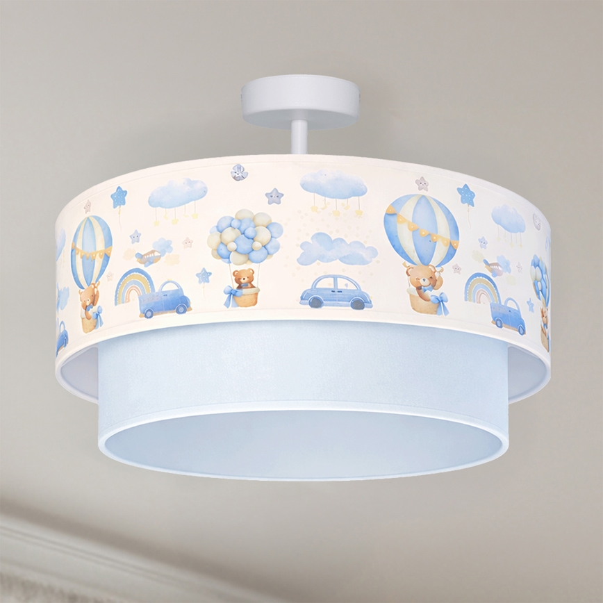 Brilagi - LED Kinder-Deckenleuchte BOBO 1xE27/60W/230V Ø 40 cm creme/blau/Teddybären