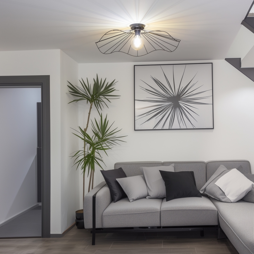 Brilagi - LED aufgesetzter Deckenleuchter CERIA WIRE 1x E27/40W/230V Ø 80 cm schwarz