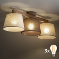 BRILAGI - LED aufgesetzter Kronleuchter LATTE 3xE27/15W/230V Kiefer/Mix