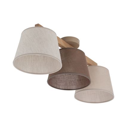 BRILAGI - LED aufgesetzter Kronleuchter LATTE 3xE27/15W/230V Kiefer/Mix