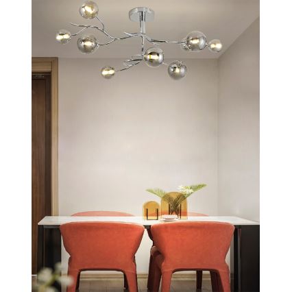 Brilagi - LED aufgesetzter Kronleuchter MISTEL 9xG9/3W/230V schwarz-chrom/rauchglas