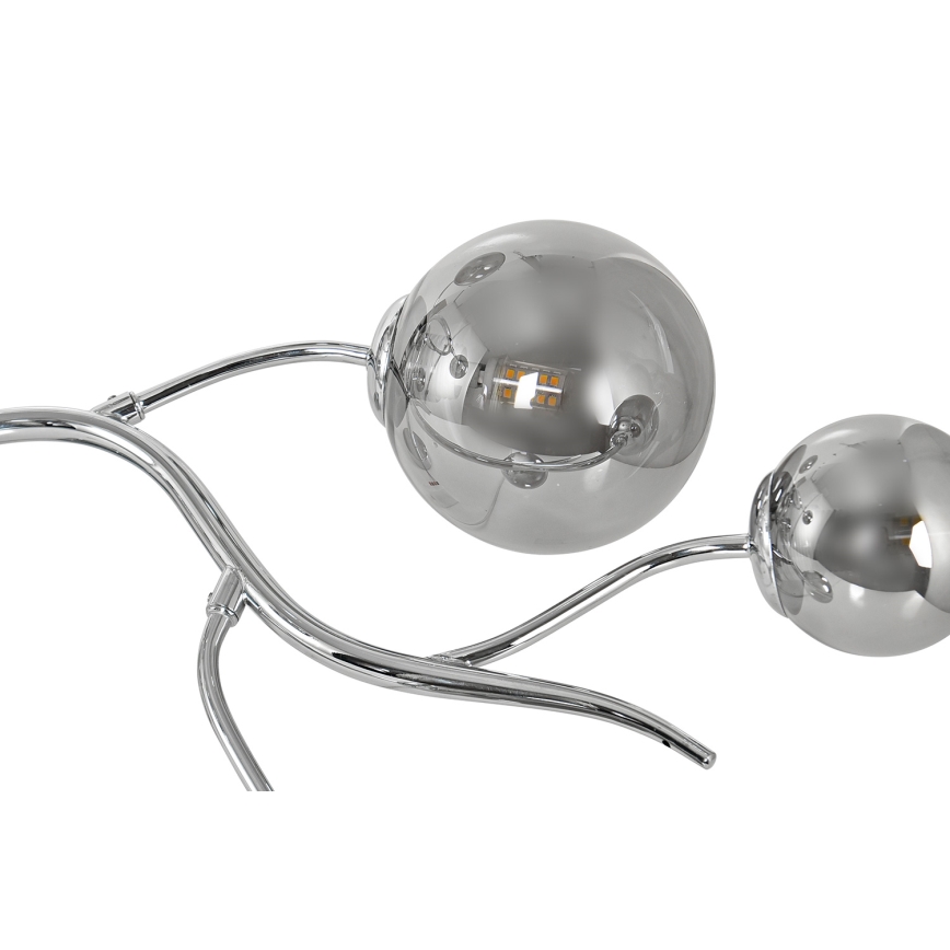 Brilagi - LED aufgesetzter Kronleuchter MISTEL 9xG9/3W/230V schwarz-chrom/rauchglas