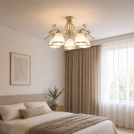 Brilagi - LED-Aufputz-Deckenleuchte ANTICO 5xE27/60W/230V 3000K weiße Patina