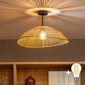 Brilagi - LED Aufputz-Deckenleuchte CERIA BOHO 1xE27/60W/230V Ø 50 cm schwarz/braun