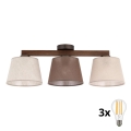 BRILAGI - LED-Aufputz-Deckenleuchte LATTE SABIA 3xE27/15W/230V Kiefer/Mix