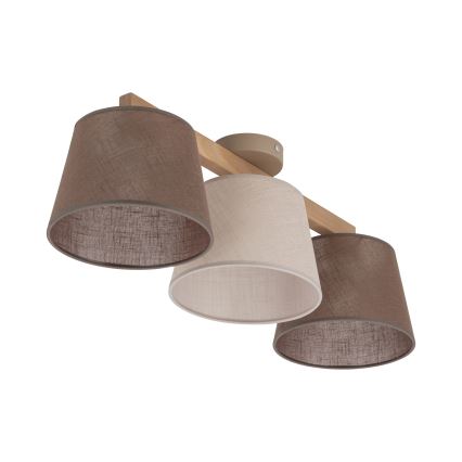 BRILAGI - LED-Aufputz-Deckenleuchte LATTE SABIA 3xE27/15W/230V Kiefer/Mix