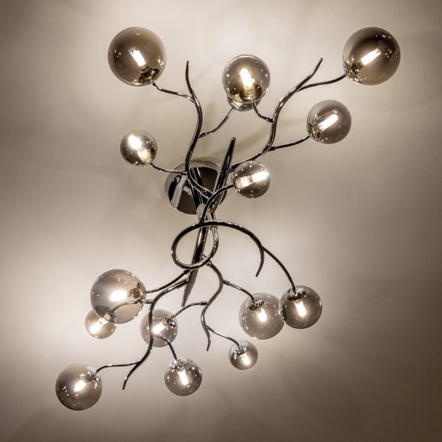 Brilagi - LED-Aufputz-Deckenleuchte MISTEL 15xG9/3W/230V schwarz-chrom/rauchglas