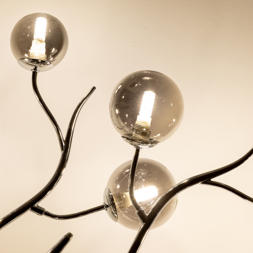 Brilagi - LED-Aufputz-Deckenleuchte MISTEL 15xG9/3W/230V schwarz-chrom/rauchglas