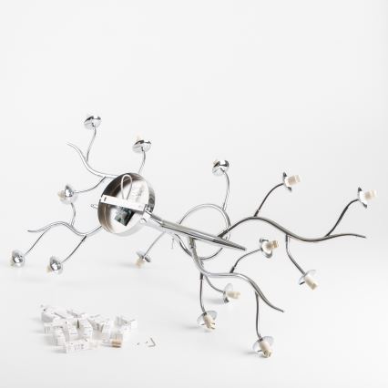 Brilagi - LED-Aufputz-Deckenleuchte MISTEL 15xG9/3W/230V schwarz-chrom/rauchglas