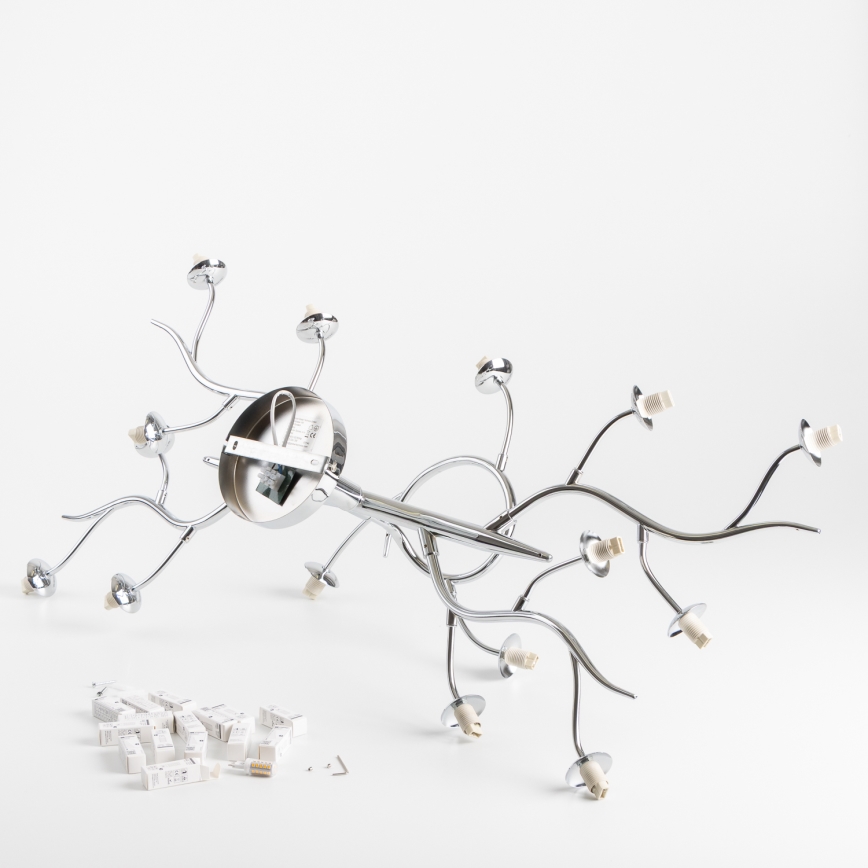 Brilagi - LED-Aufputz-Deckenleuchte MISTEL 15xG9/3W/230V schwarz-chrom/rauchglas