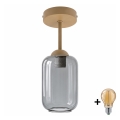 BRILAGI - LED Aufputz-Deckenleuchte RETRO GLASS 1xE27/60W/230V Ø 14 cm beige/rauchgrau
