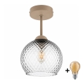 BRILAGI - LED Aufputz-Deckenleuchte RETRO GLASS 1xE27/60W/230V Ø 18 cm beige/rauchgrau